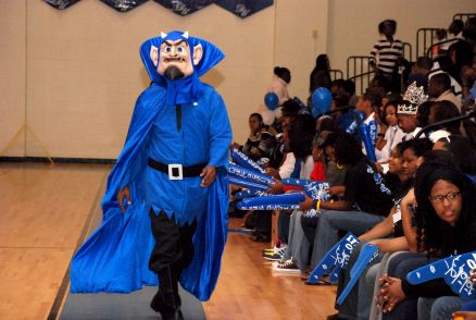 The Blue Devil promotes crowd involvement at home athletic contests.